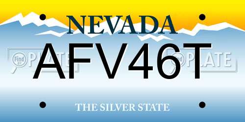 AFV46T Nevada License Plate