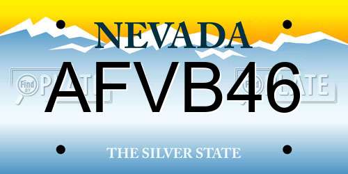 AFVB46 Nevada License Plate