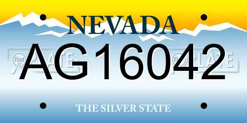 AG16042 Nevada License Plate