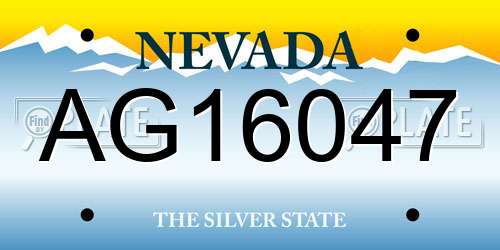 AG16047 Nevada License Plate