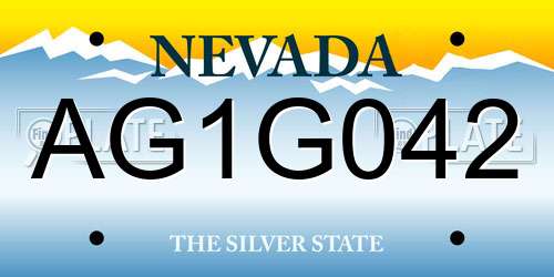 AG1G042 Nevada License Plate