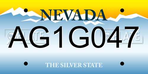 AG1G047 Nevada License Plate