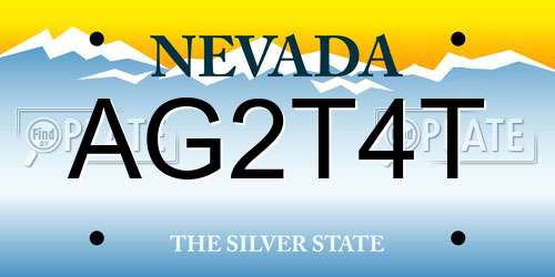AG2T4T Nevada License Plate