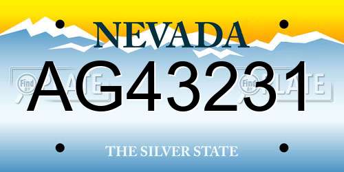 AG43231 Nevada License Plate