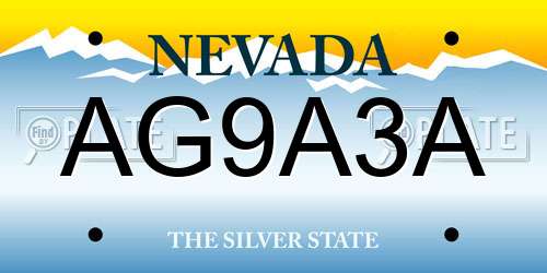 AG9A3A Nevada License Plate