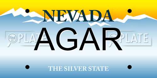 AGAR Nevada License Plate