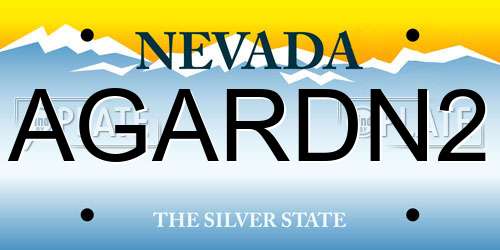 AGARDN2 Nevada License Plate