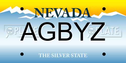 AGBYZ Nevada License Plate