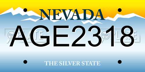 AGE2318 Nevada License Plate
