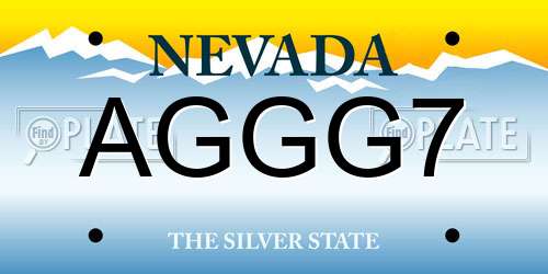 AGGG7 Nevada License Plate
