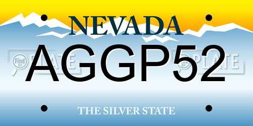 AGGP52 Nevada License Plate