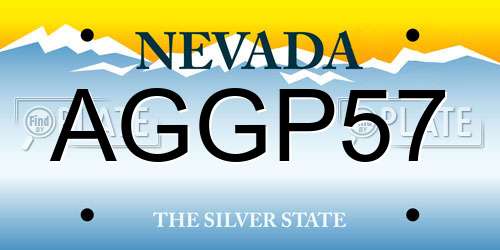 AGGP57 Nevada License Plate