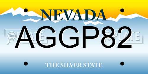 AGGP82 Nevada License Plate