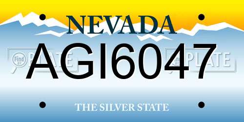 AGI6047 Nevada License Plate
