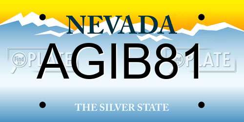 AGIB81 Nevada License Plate