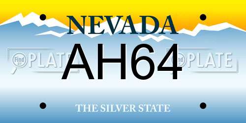 AH64 Nevada License Plate