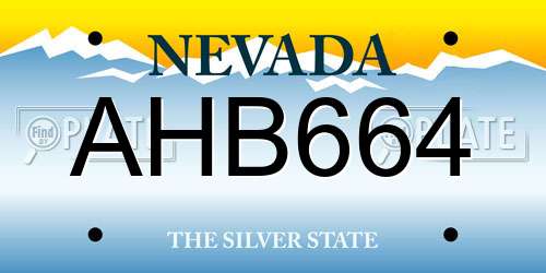 AHB664 Nevada License Plate
