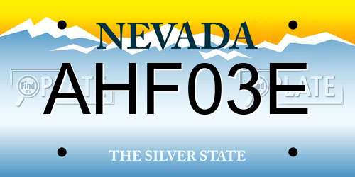 AHF03E Nevada License Plate