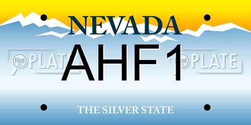AHF1 Nevada License Plate