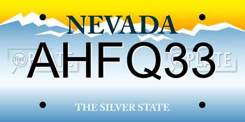 AHFQ33 Nevada License Plate