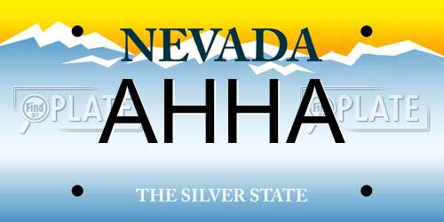 AHHA Nevada License Plate
