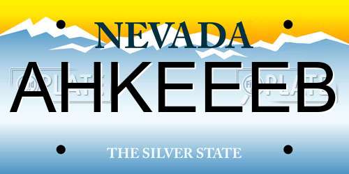AHKEEEB Nevada License Plate