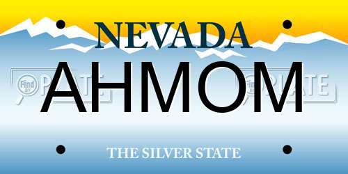 AHMOM Nevada License Plate