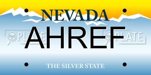 AHREF Nevada License Plate