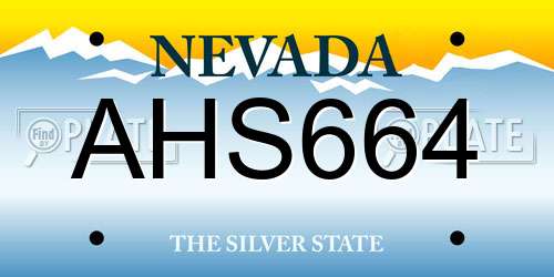 AHS664 Nevada License Plate
