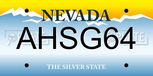 AHSG64 Nevada License Plate