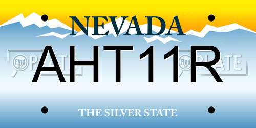 AHT11R Nevada License Plate