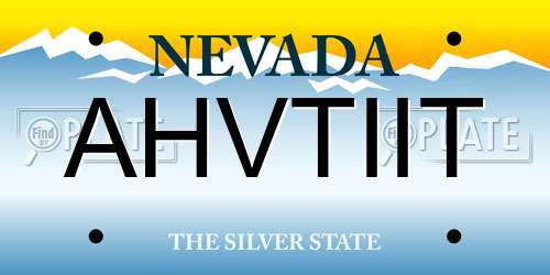 AHVTIIT Nevada License Plate