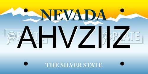 AHVZIIZ Nevada License Plate