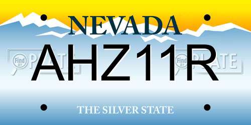 AHZ11R Nevada License Plate