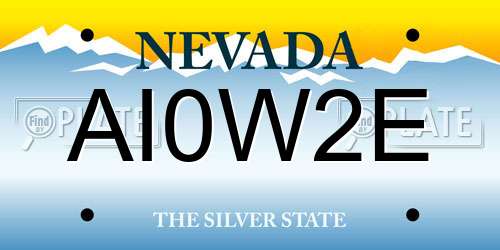AI0W2E Nevada License Plate