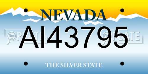AI43795 Nevada License Plate