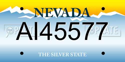 AI45577 Nevada License Plate