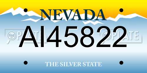 AI45822 Nevada License Plate