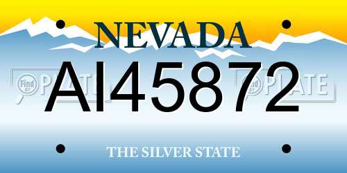 AI45872 Nevada License Plate