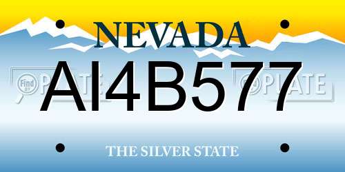 AI4B577 Nevada License Plate