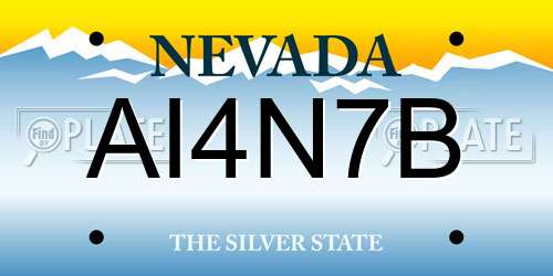 AI4N7B Nevada License Plate