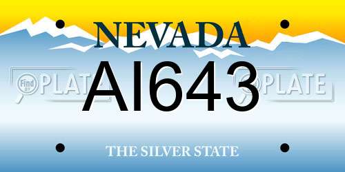 AI643 Nevada License Plate
