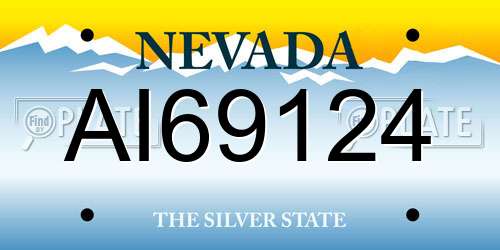 AI69124 Nevada License Plate