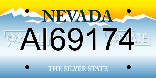 AI69174 Nevada License Plate