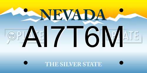 AI7T6M Nevada License Plate