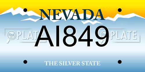 AI849 Nevada License Plate