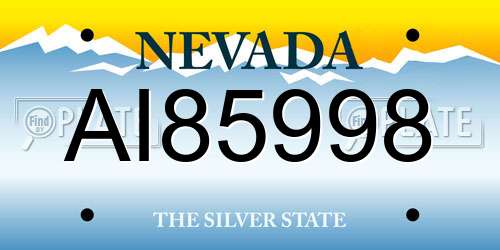 AI85998 Nevada License Plate