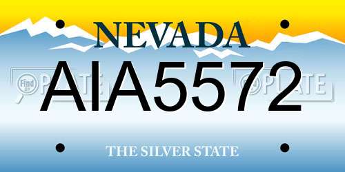 AIA5572 Nevada License Plate