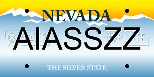 AIASSZZ Nevada License Plate