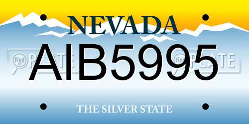 AIB5995 Nevada License Plate